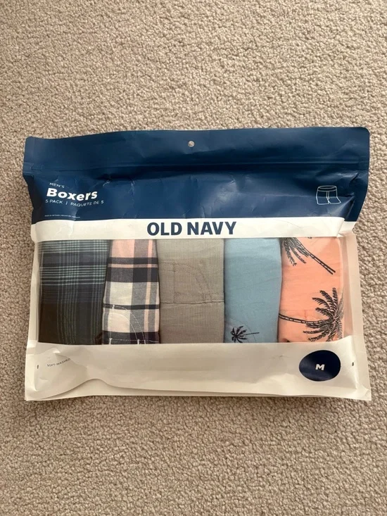 Old Navy Mens Medium  Boxer Shorts  5 pack ea. 2 packages with 10 pair total - Picture 2 of 6